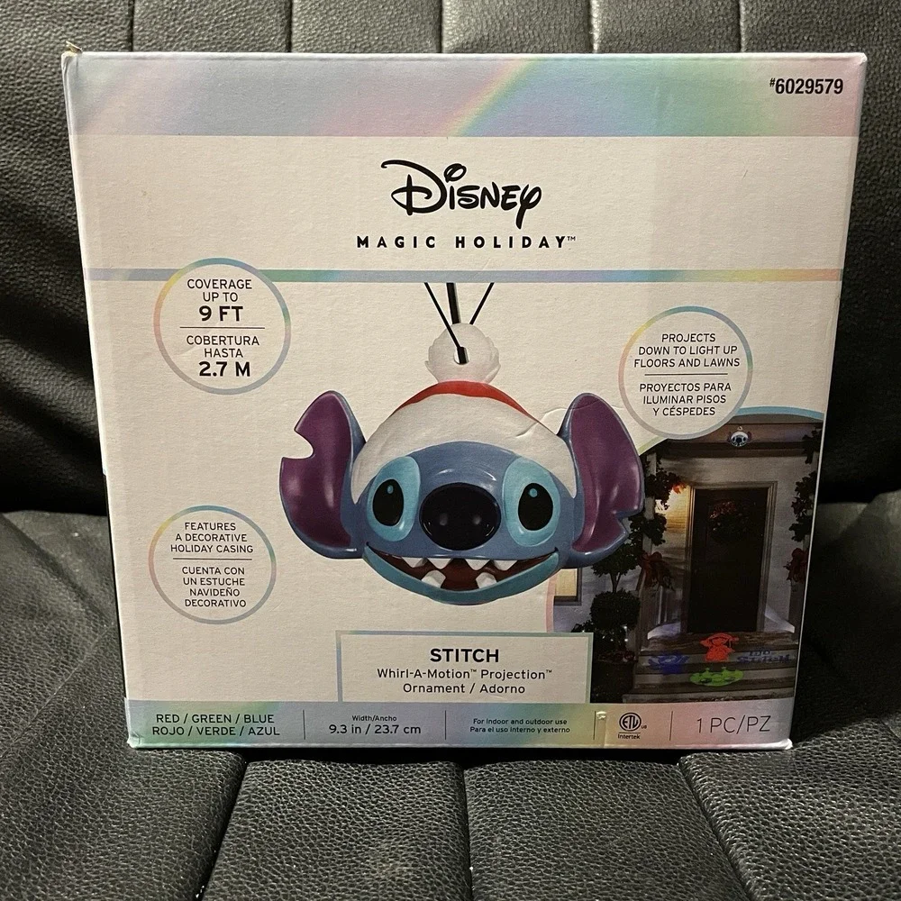 Disney Stitch Whirl-A-Motion Projection Ornament Magic Holiday Indoor Outdoor